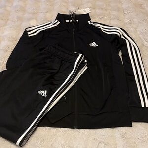Women's Adidas Black Tracksuit with White Accents size M